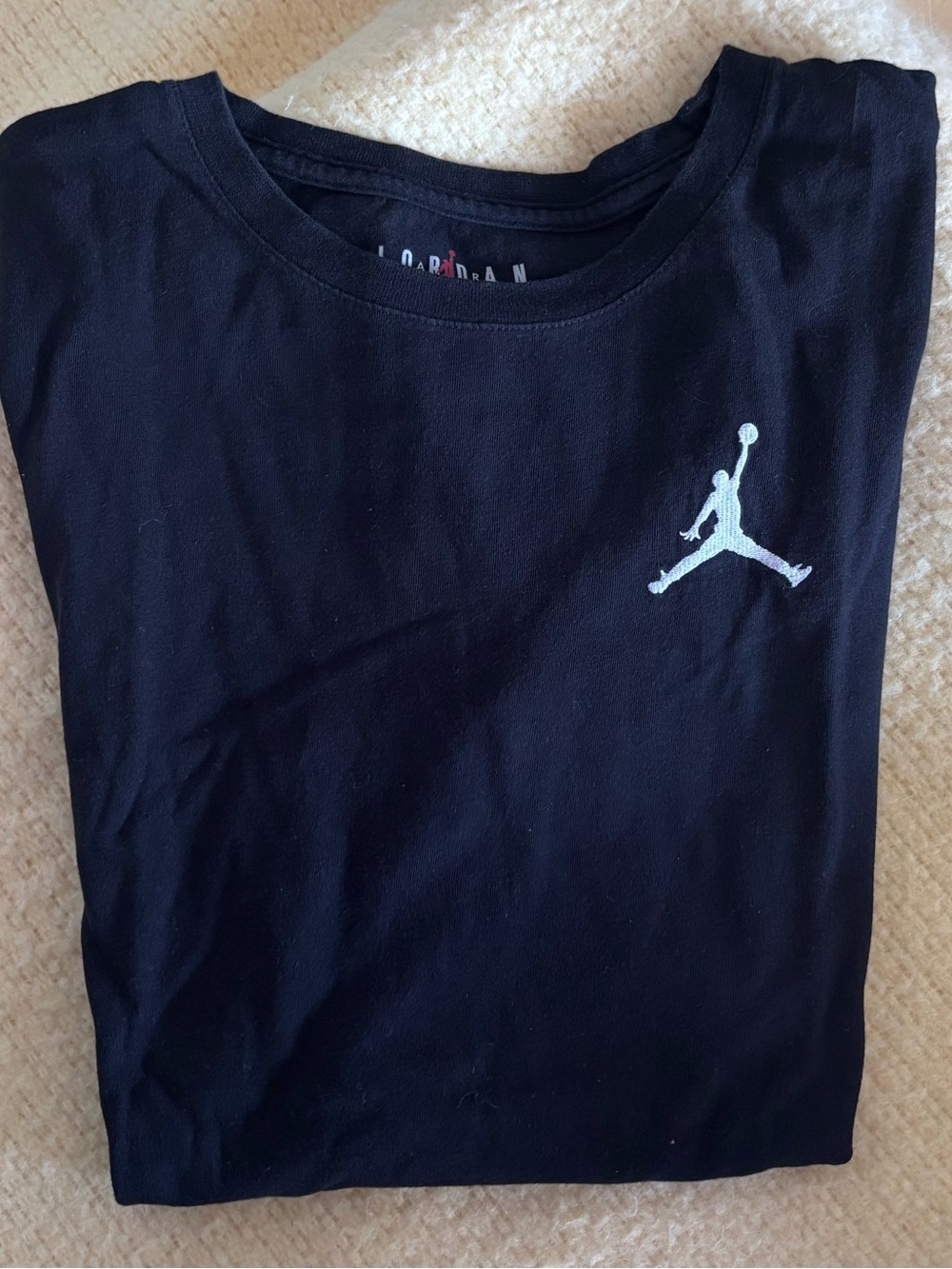 Jordan Black T-Shirt with White Jumpman Chest Logo